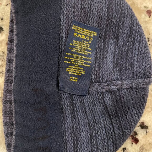 Boys Authentic Ralph Lauren Flag Combined Cotton Beanie - Picture 3 of 5